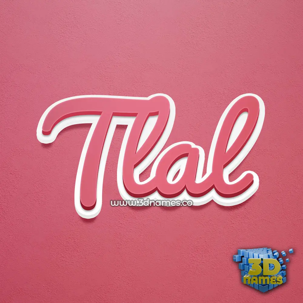 tlal in Red Scribble style - 3D name wallpaper