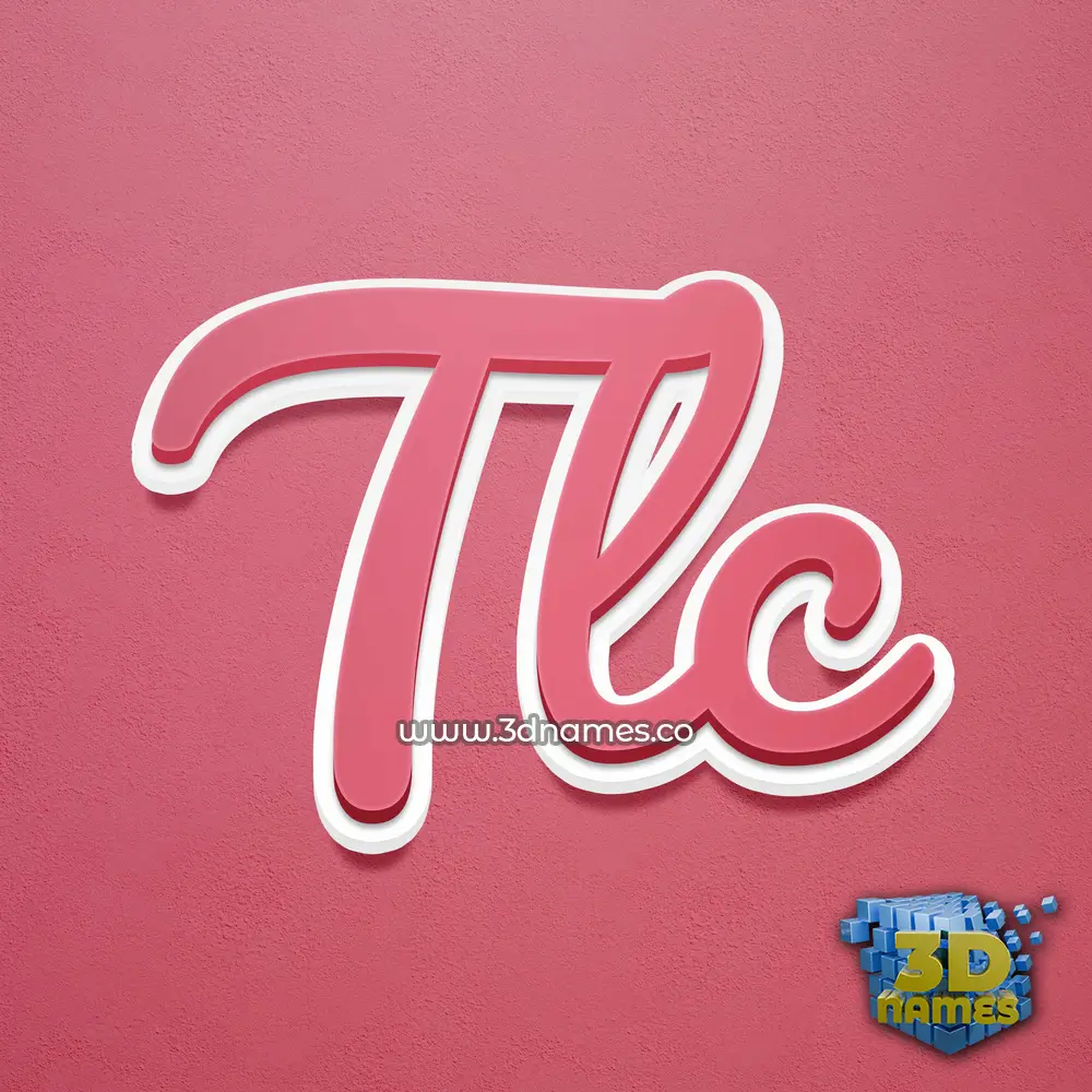 tlc in Red Scribble style - 3D name wallpaper