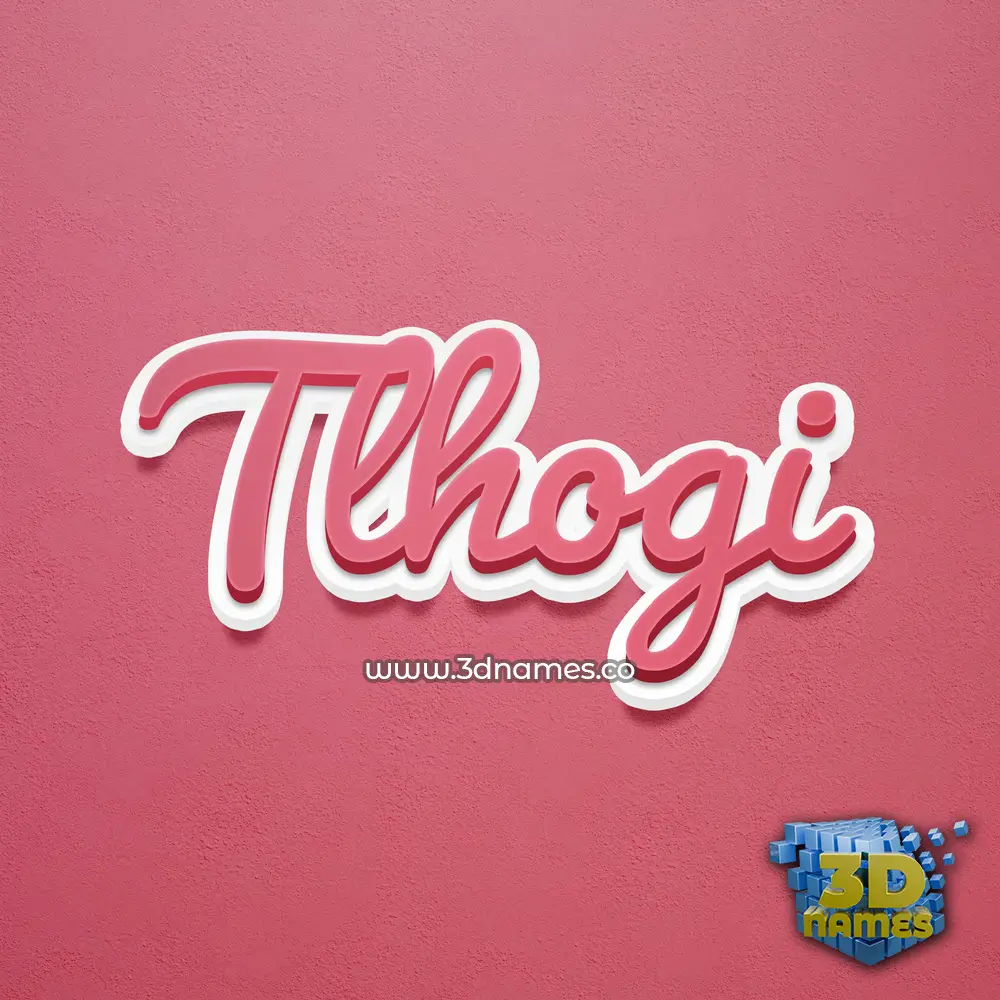 tlhogi in Red Scribble style - 3D name wallpaper