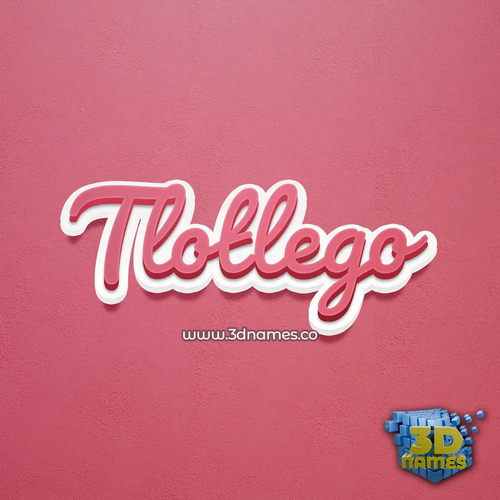 tlotlego in Red Scribble style - 3D name wallpaper