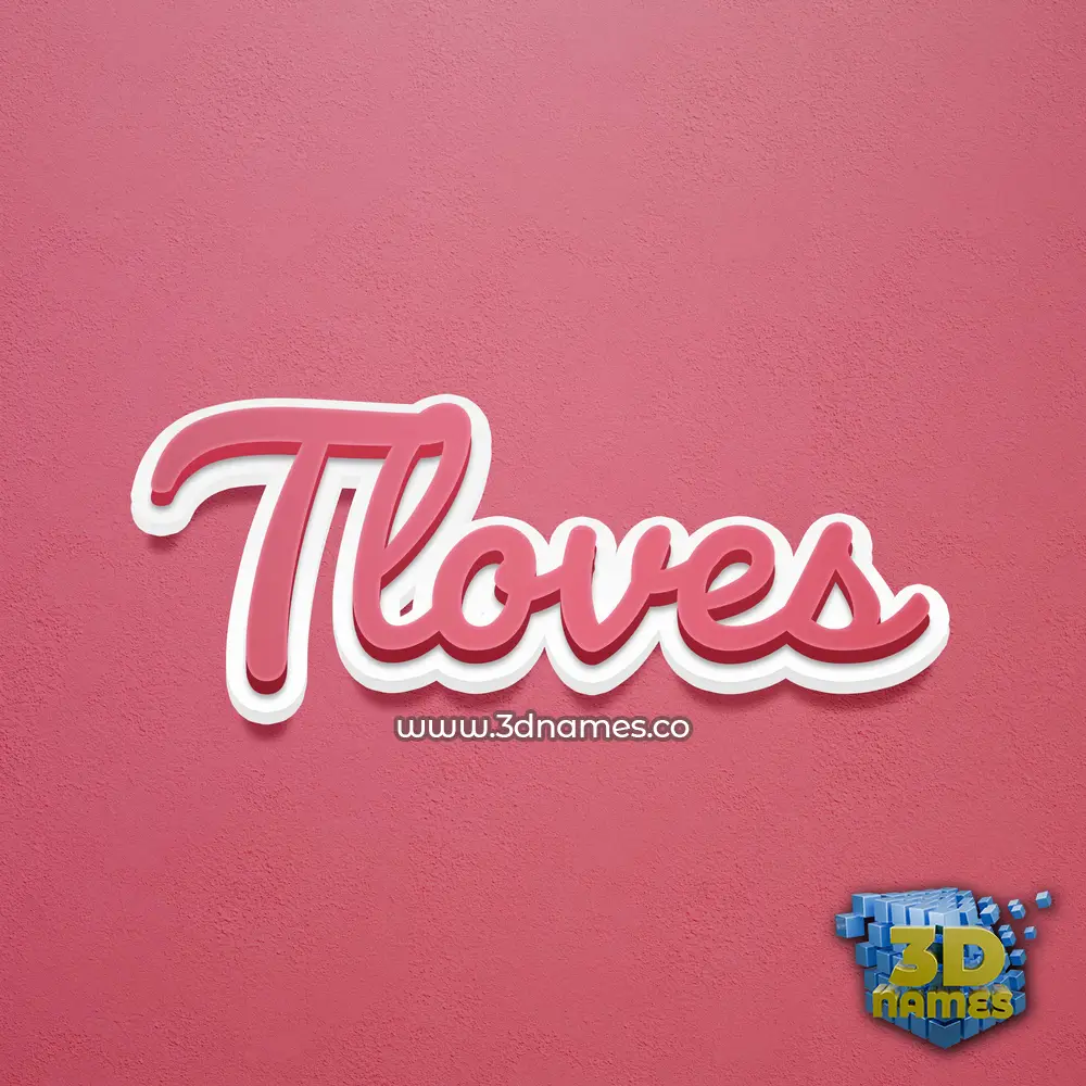 tloves in Red Scribble style - 3D name wallpaper