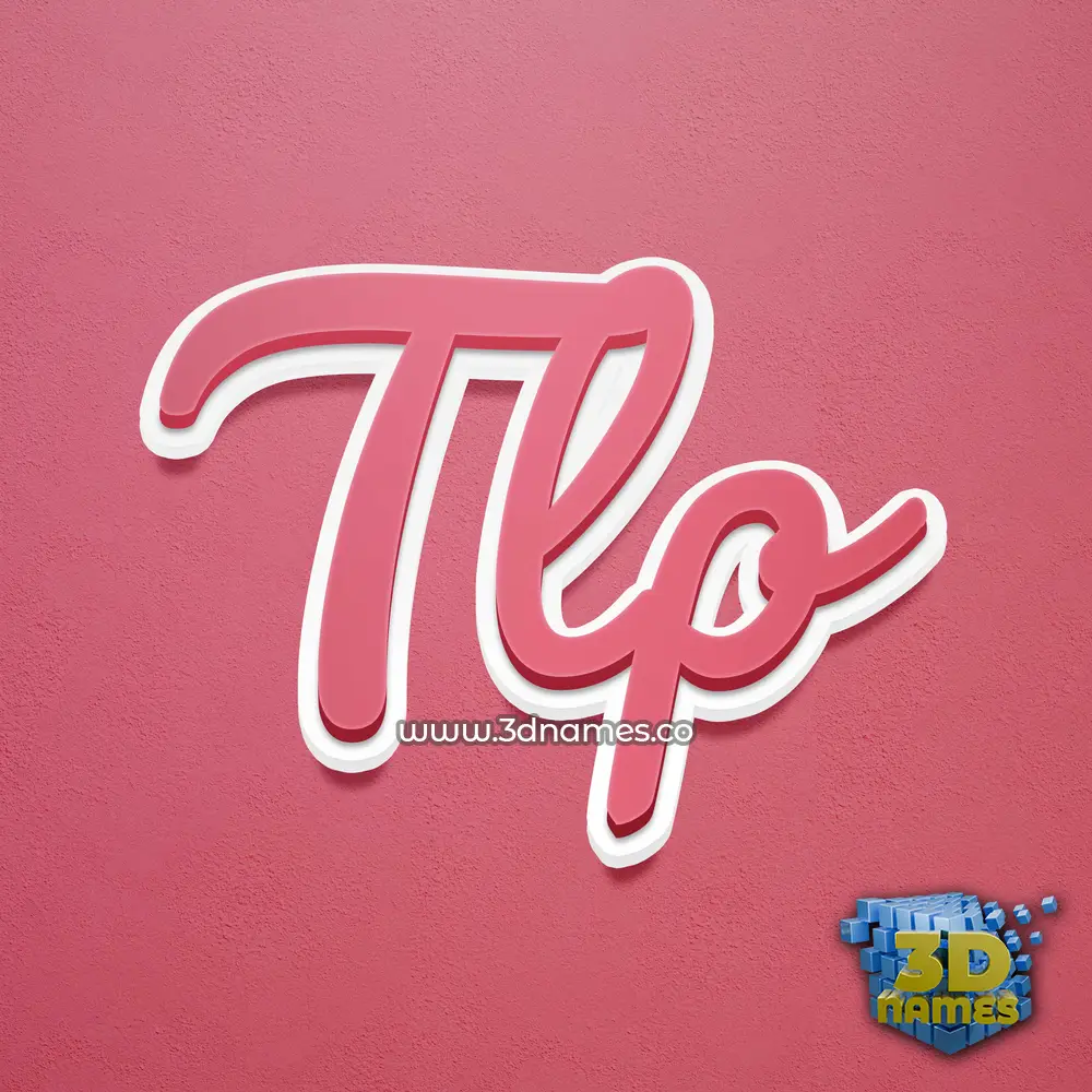 tlp in Red Scribble style - 3D name wallpaper