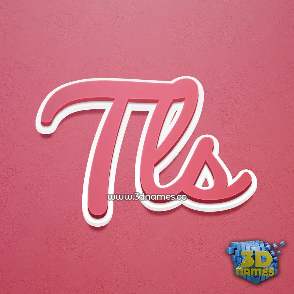 tls in Red Scribble style - 3D name wallpaper