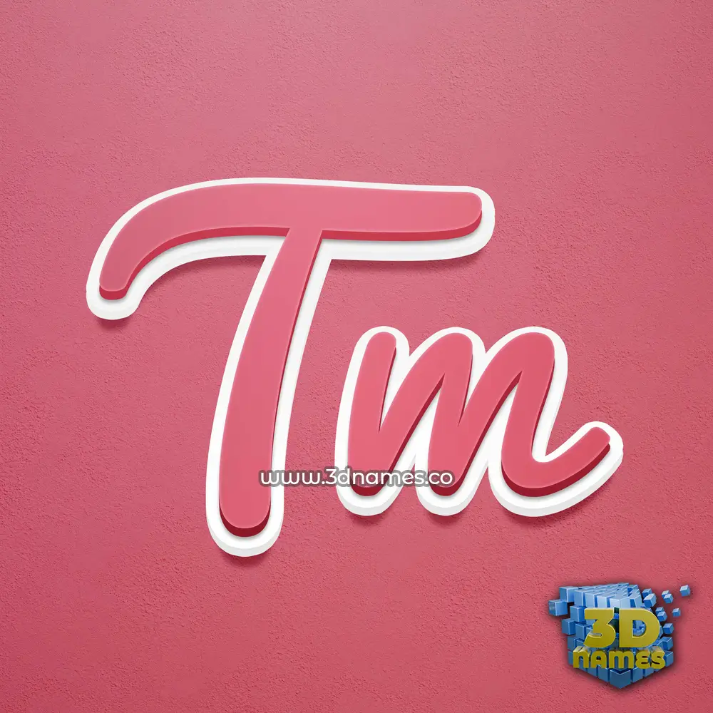 tm in Red Scribble style - 3D name wallpaper
