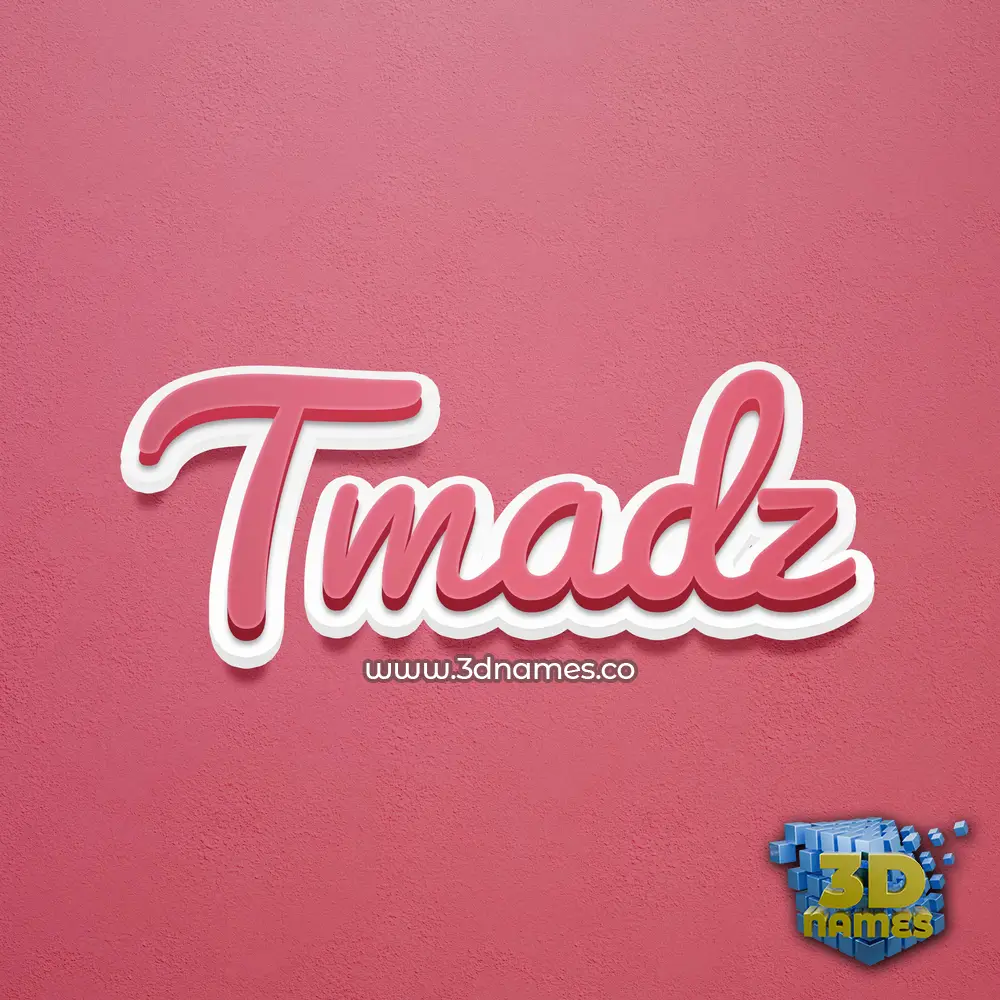 tmadz in Red Scribble style - 3D name wallpaper