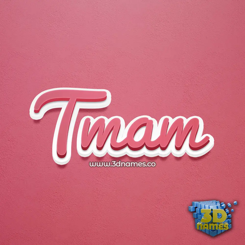 tmam in Red Scribble style - 3D name wallpaper