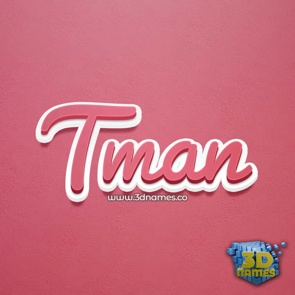 tman in Red Scribble style - 3D name wallpaper
