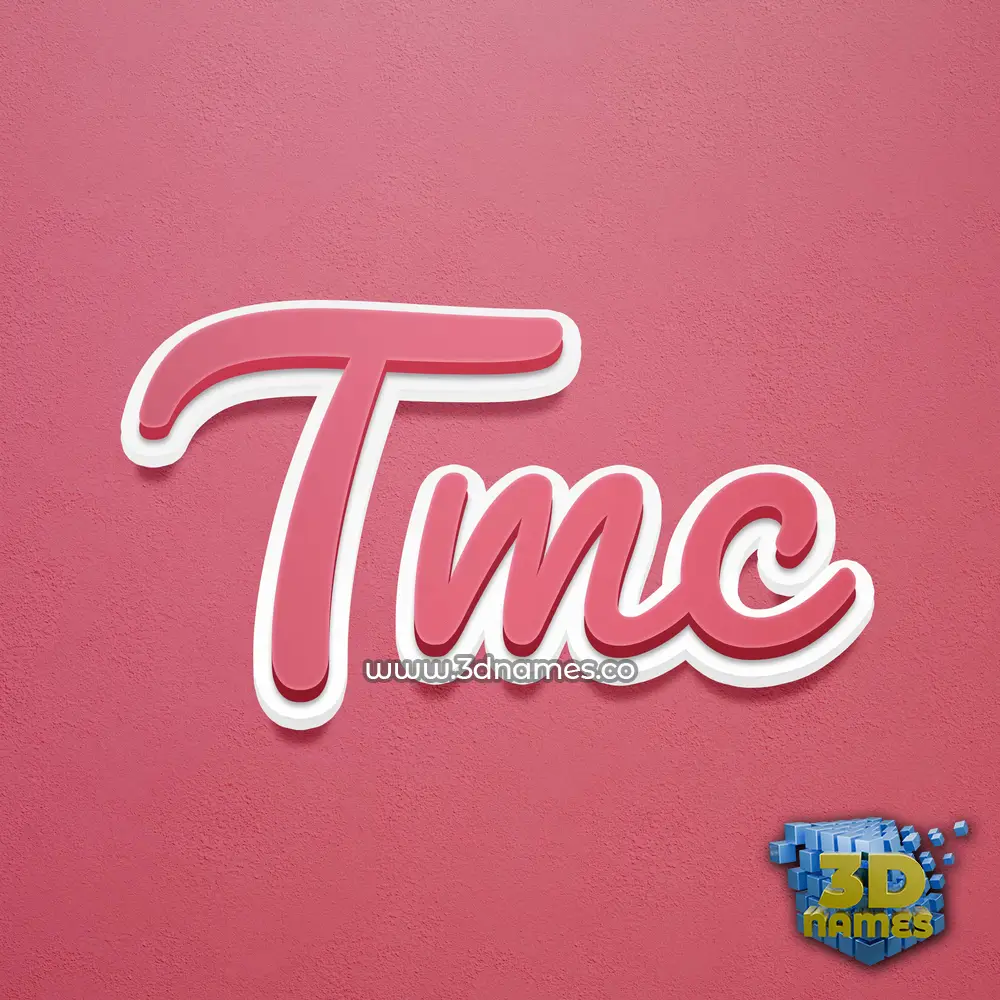 tmc in Red Scribble style - 3D name wallpaper
