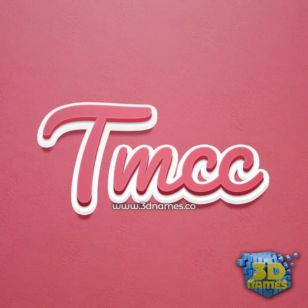 tmcc in Red Scribble style - 3D name wallpaper