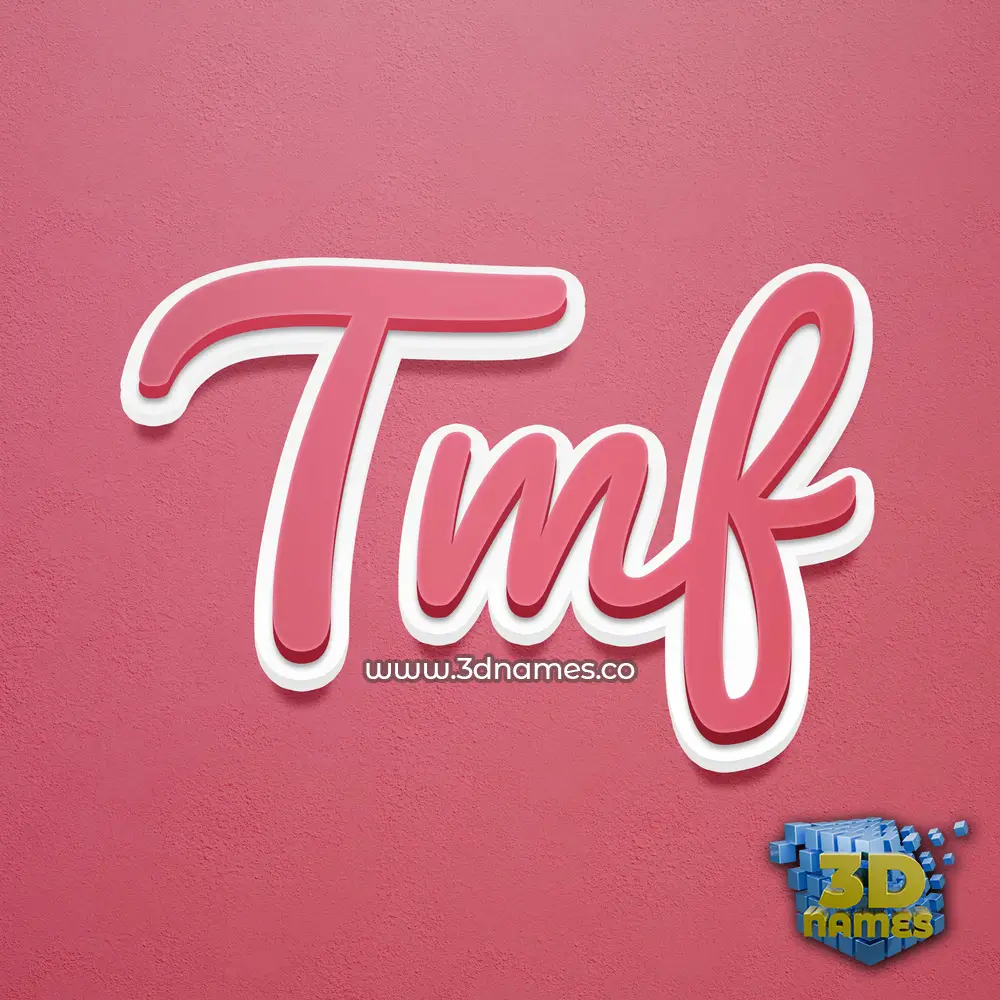 tmf in Red Scribble style - 3D name wallpaper