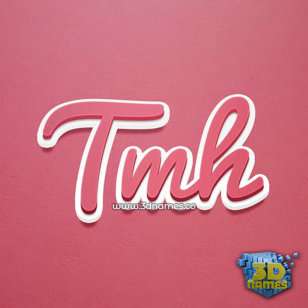 tmh in Red Scribble style - 3D name wallpaper
