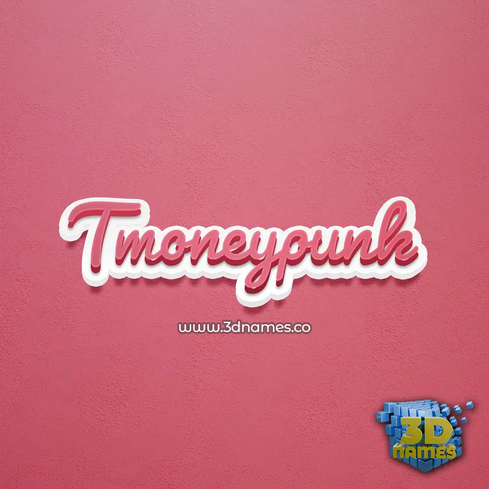 tmoneypunk in Red Scribble style - 3D name wallpaper