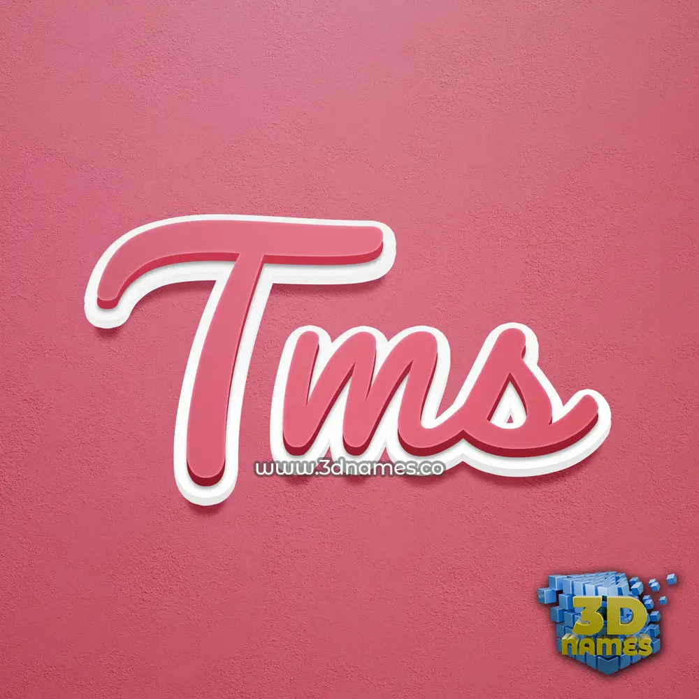 tms in Red Scribble style - 3D name wallpaper
