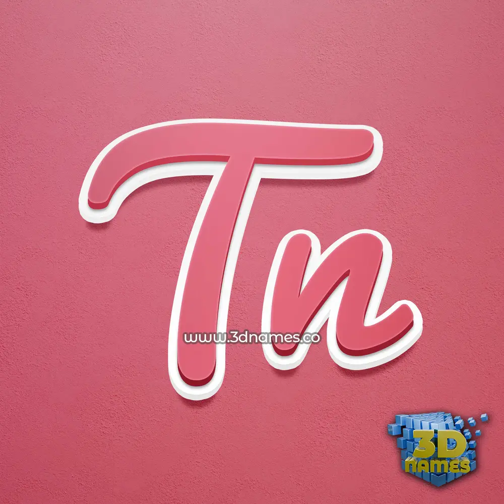 tn in Red Scribble style - 3D name wallpaper