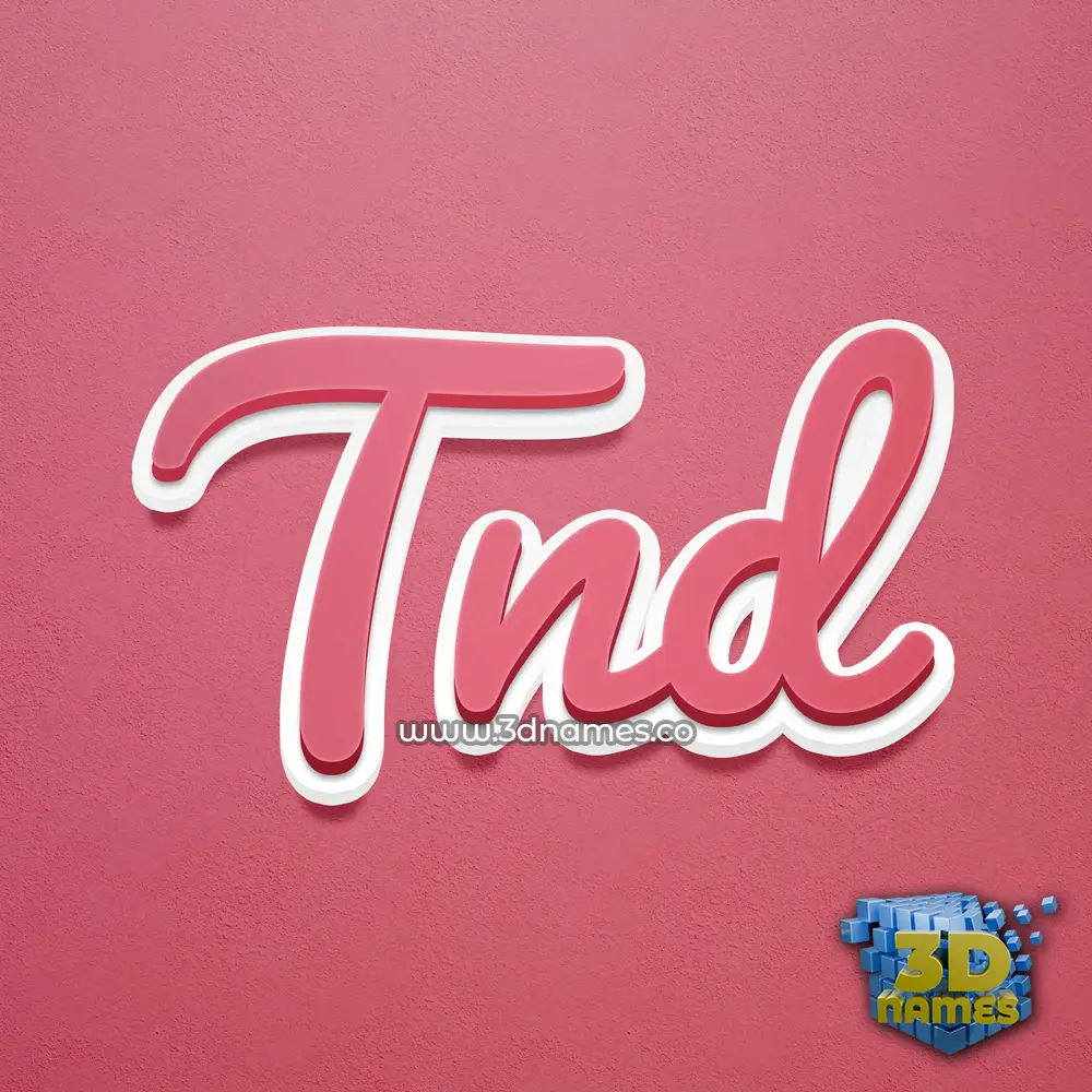 tnd in Red Scribble style - 3D name wallpaper