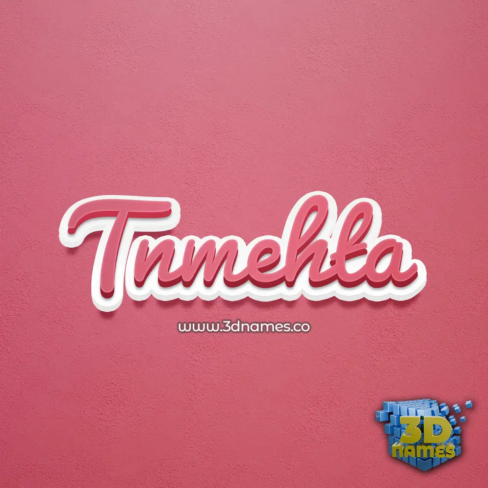 tnmehta in Red Scribble style - 3D name wallpaper