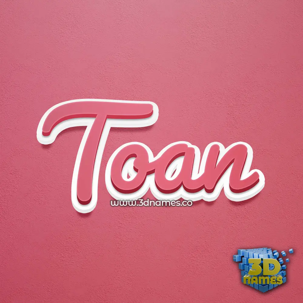 toan in Red Scribble style - 3D name wallpaper