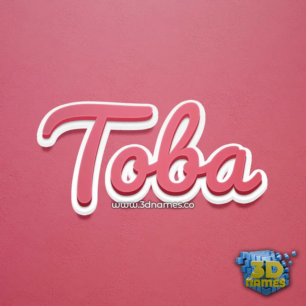 toba in Red Scribble style - 3D name wallpaper