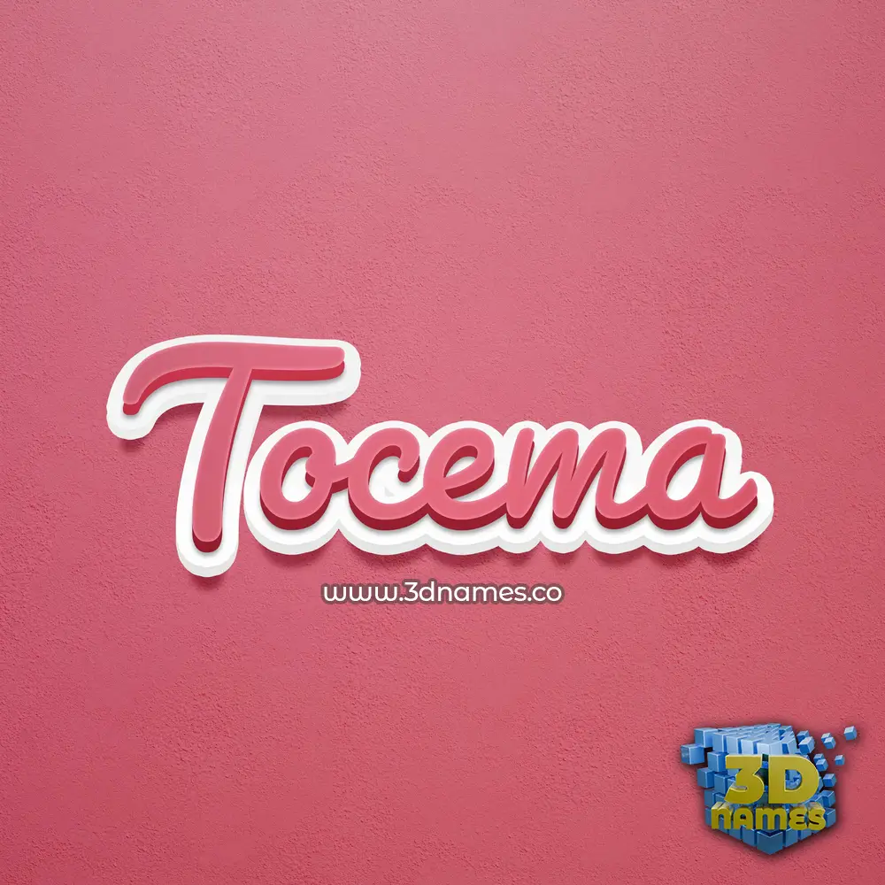 tocema in Red Scribble style - 3D name wallpaper