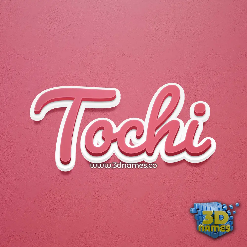 tochi in Red Scribble style - 3D name wallpaper