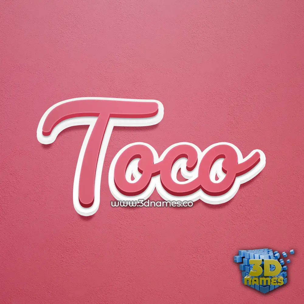 toco in Red Scribble style - 3D name wallpaper