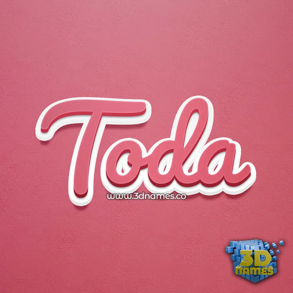 toda in Red Scribble style - 3D name wallpaper