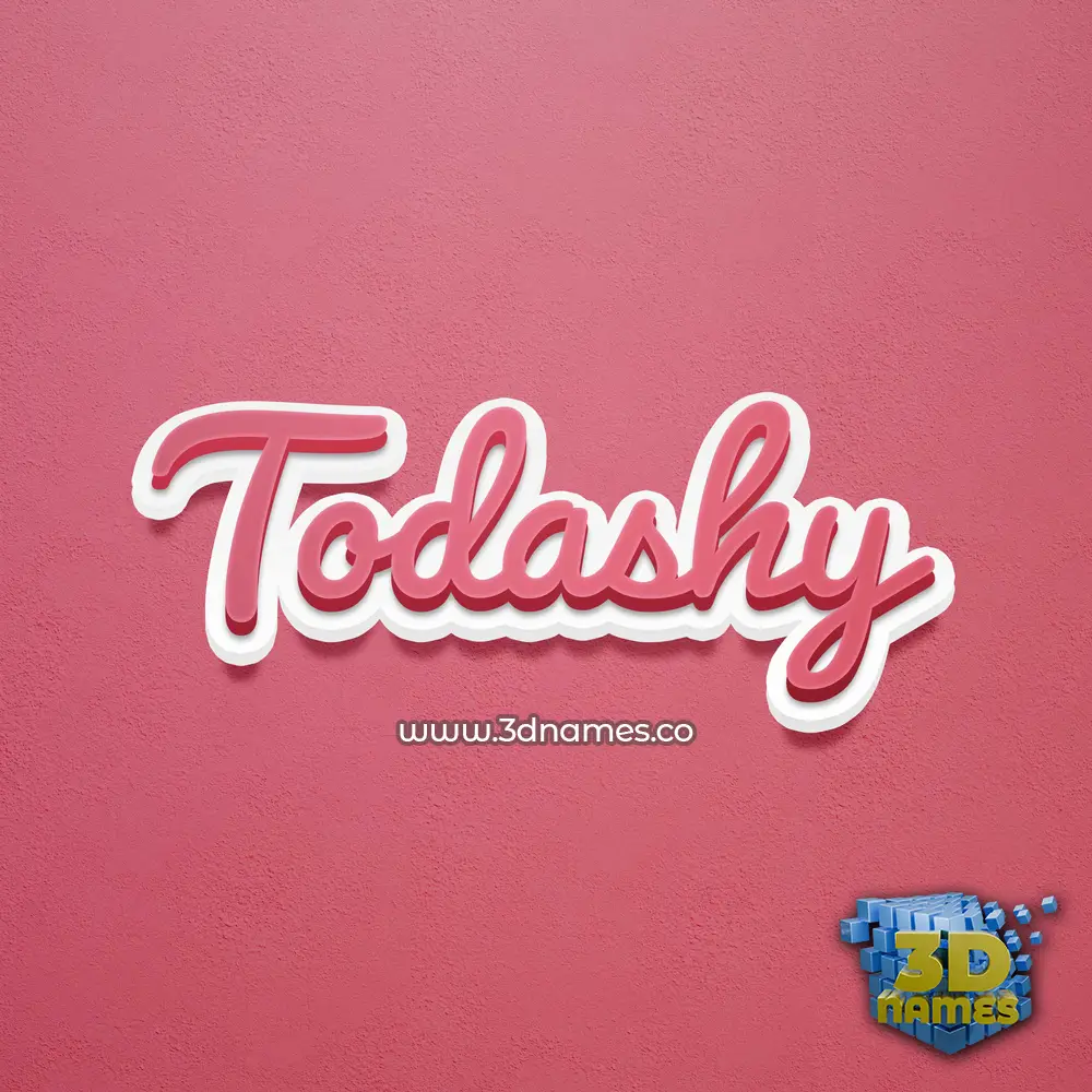 todashy in Red Scribble style - 3D name wallpaper