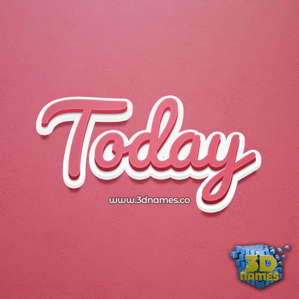 today in Red Scribble style - 3D name wallpaper