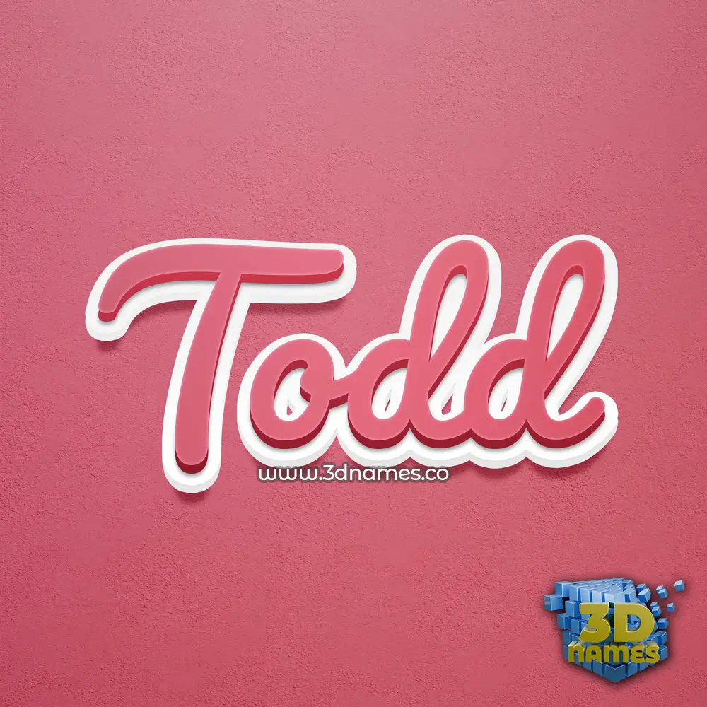 todd in Red Scribble style - 3D name wallpaper