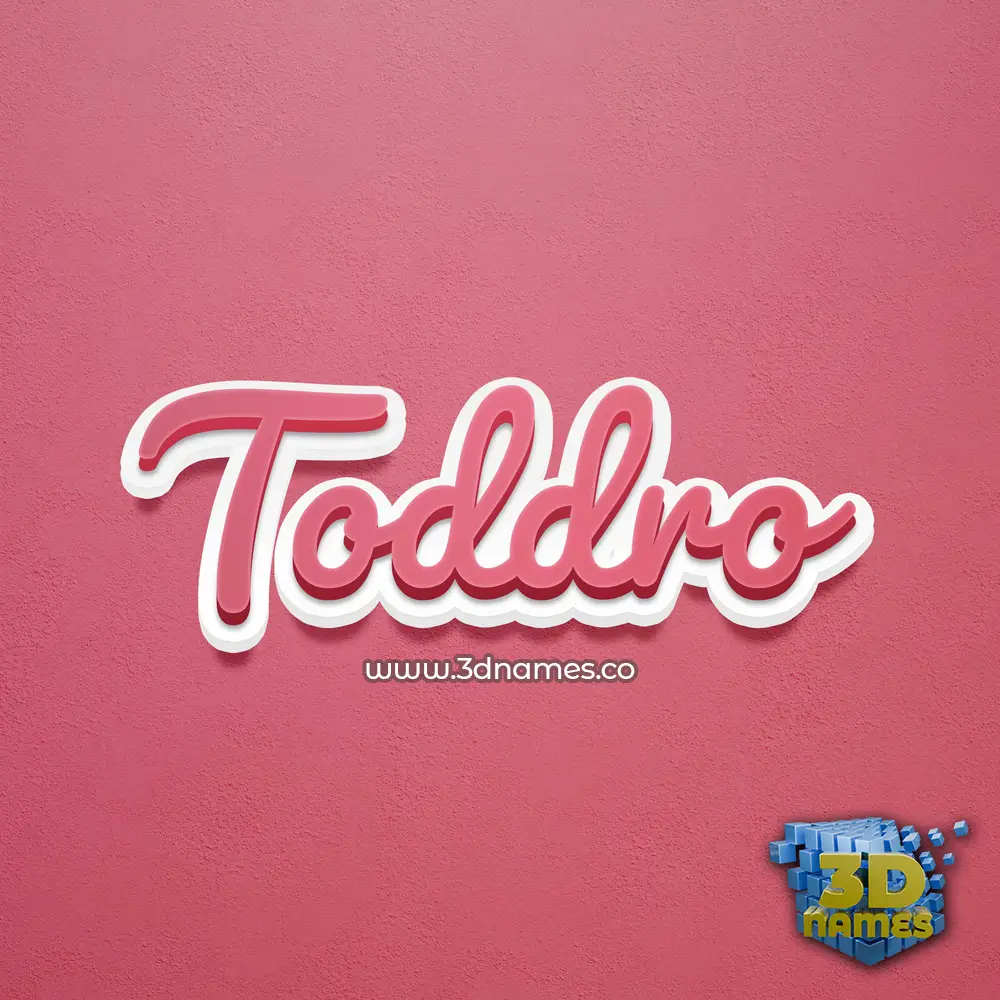 toddro in Red Scribble style - 3D name wallpaper