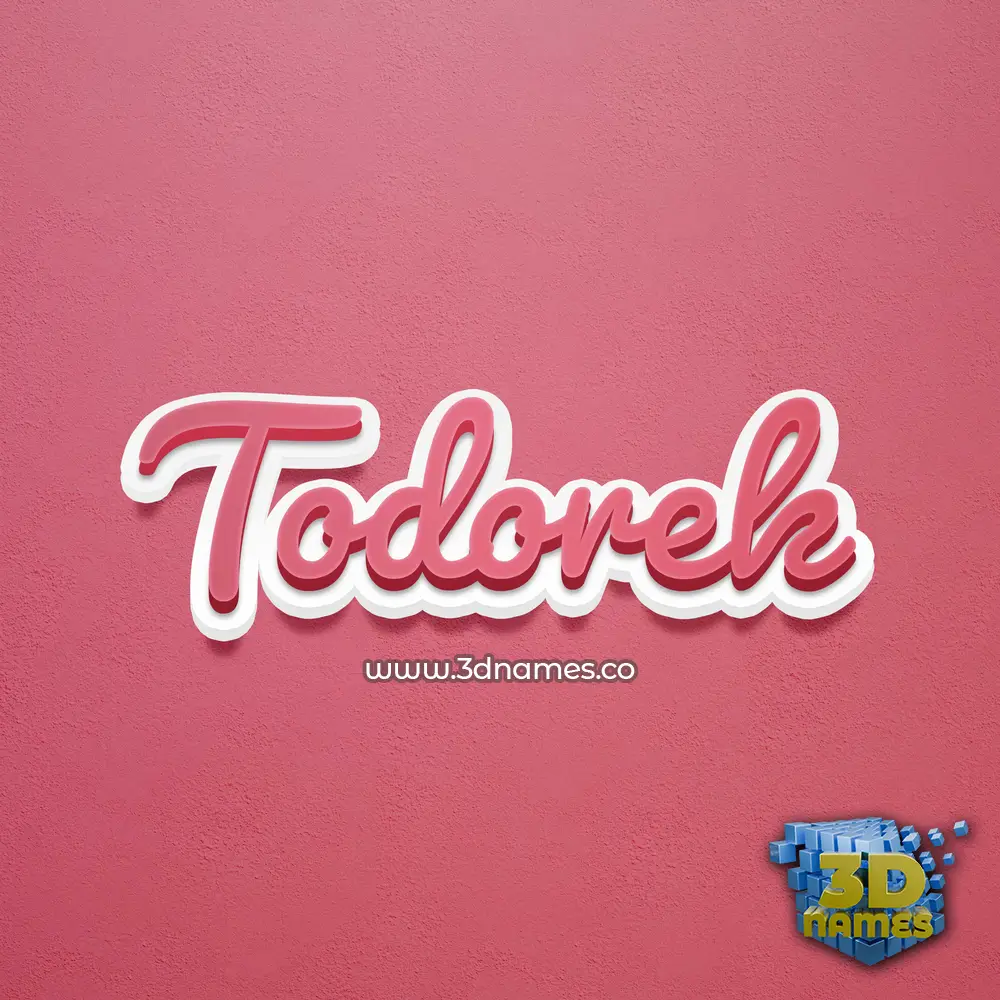 todorek in Red Scribble style - 3D name wallpaper