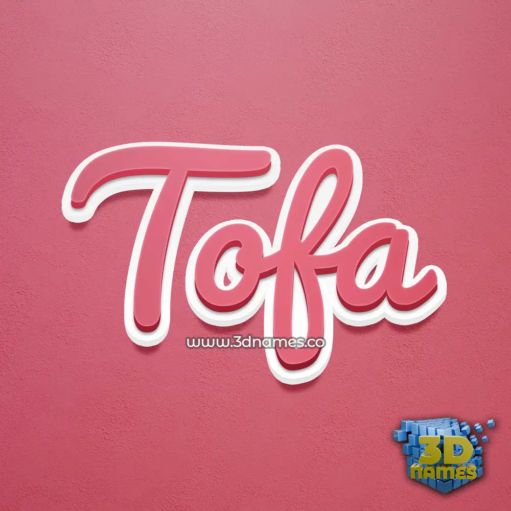 tofa in Red Scribble style - 3D name wallpaper