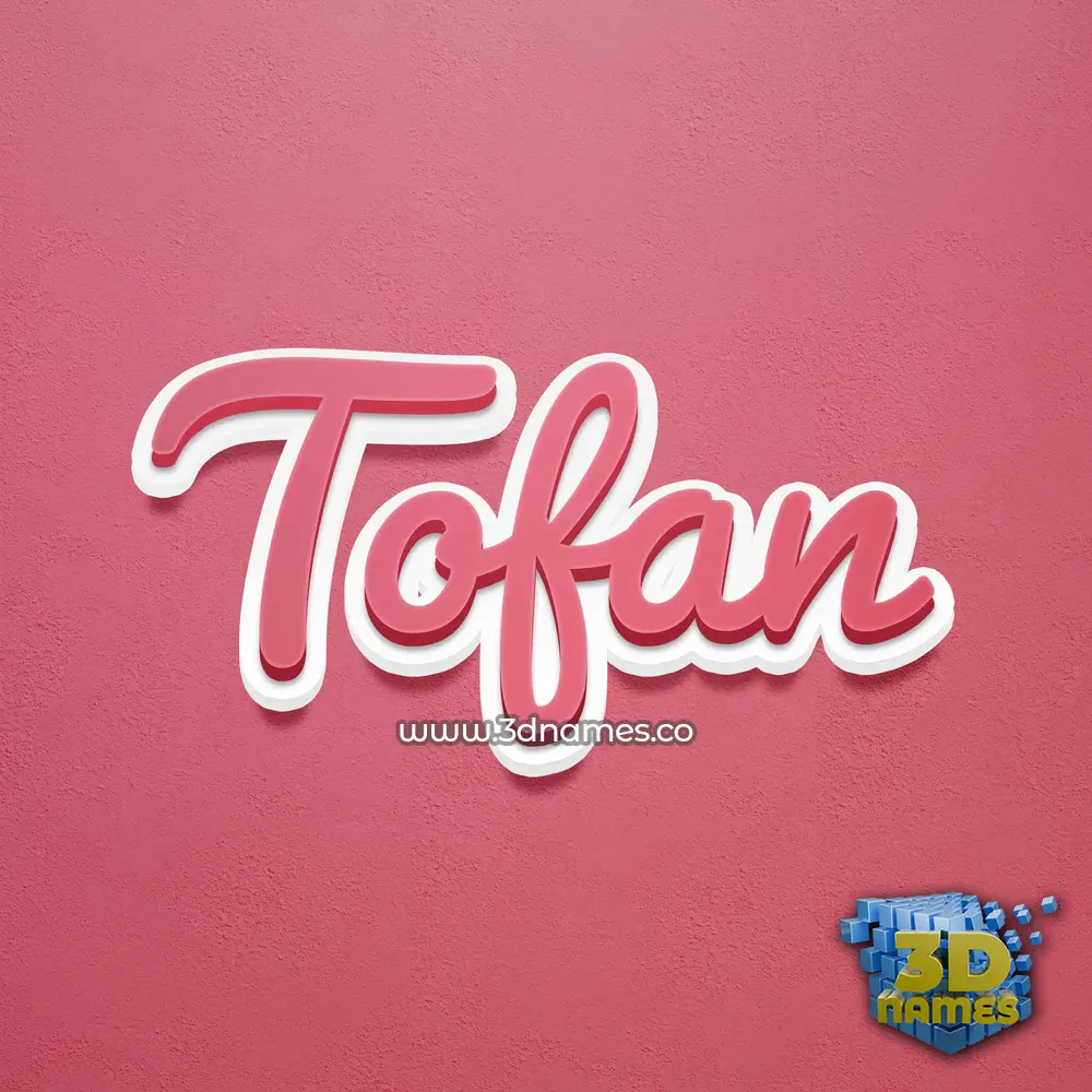 tofan in Red Scribble style - 3D name wallpaper