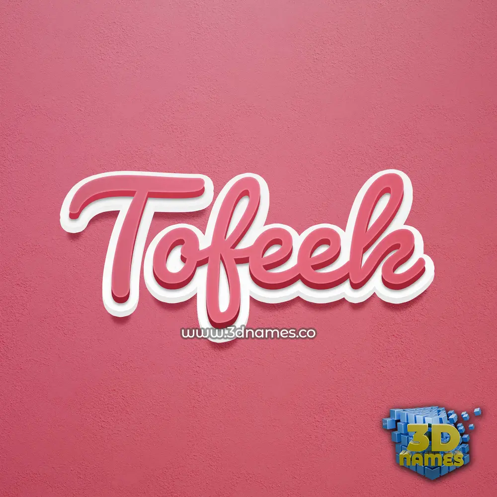 tofeek in Red Scribble style - 3D name wallpaper