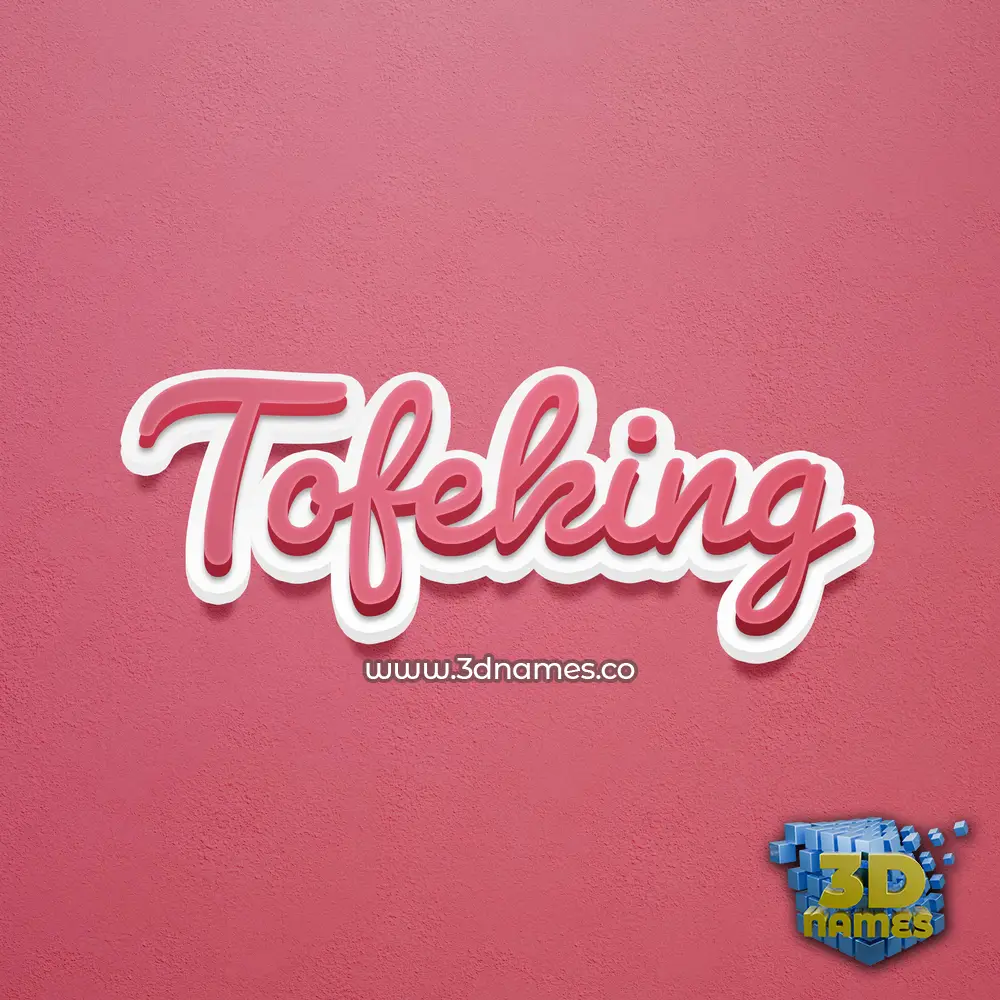 tofeking in Red Scribble style - 3D name wallpaper