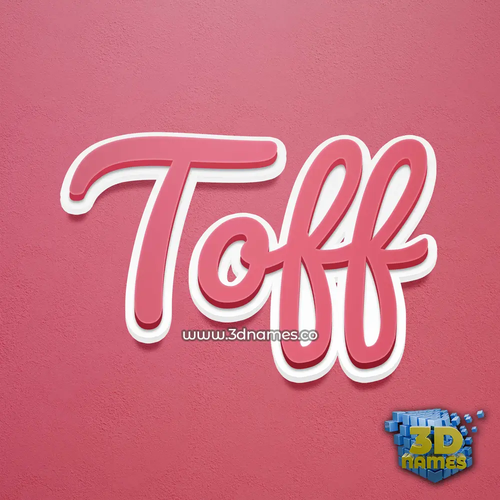 toff in Red Scribble style - 3D name wallpaper