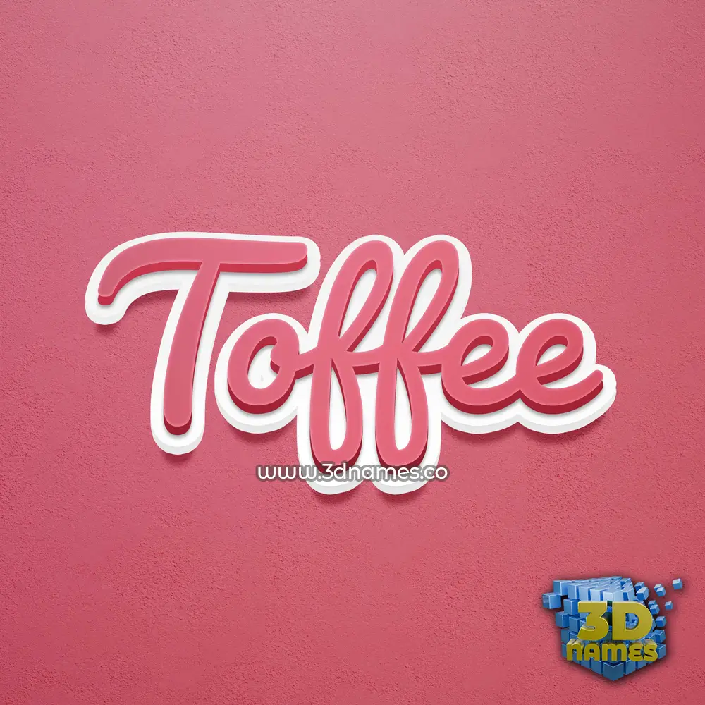 toffee in Red Scribble style - 3D name wallpaper