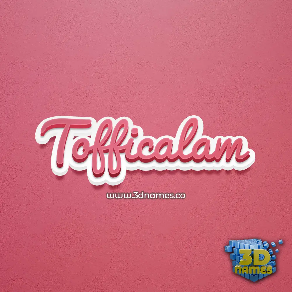 tofficalam in Red Scribble style - 3D name wallpaper