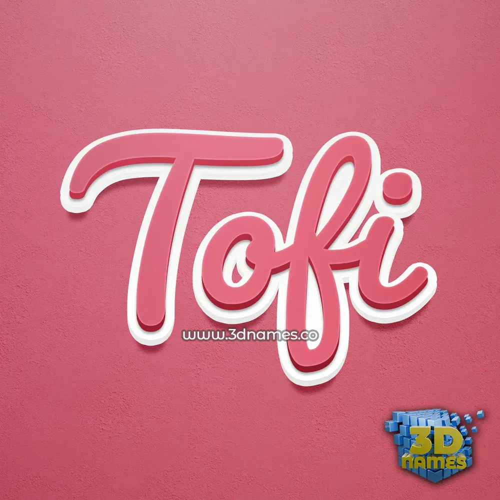 tofi in Red Scribble style - 3D name wallpaper