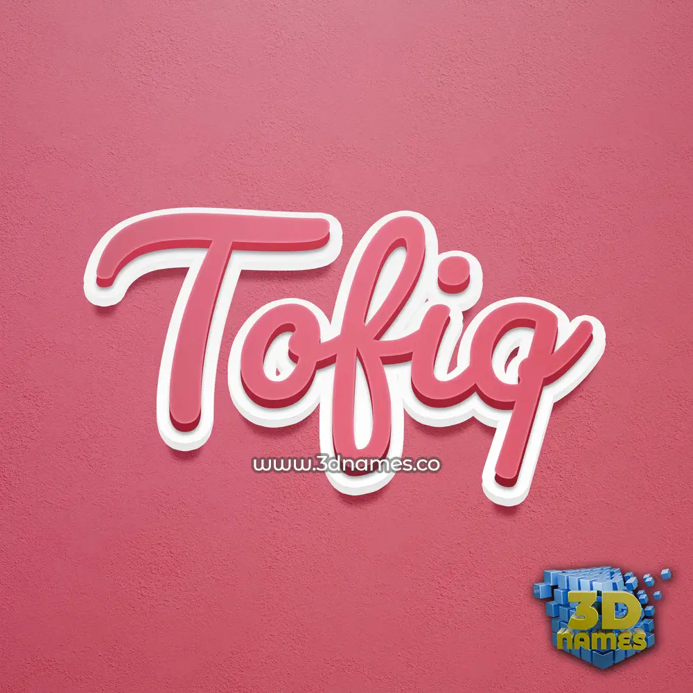 tofiq in Red Scribble style - 3D name wallpaper