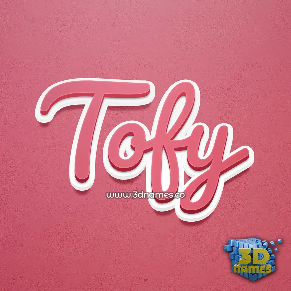 tofy in Red Scribble style - 3D name wallpaper