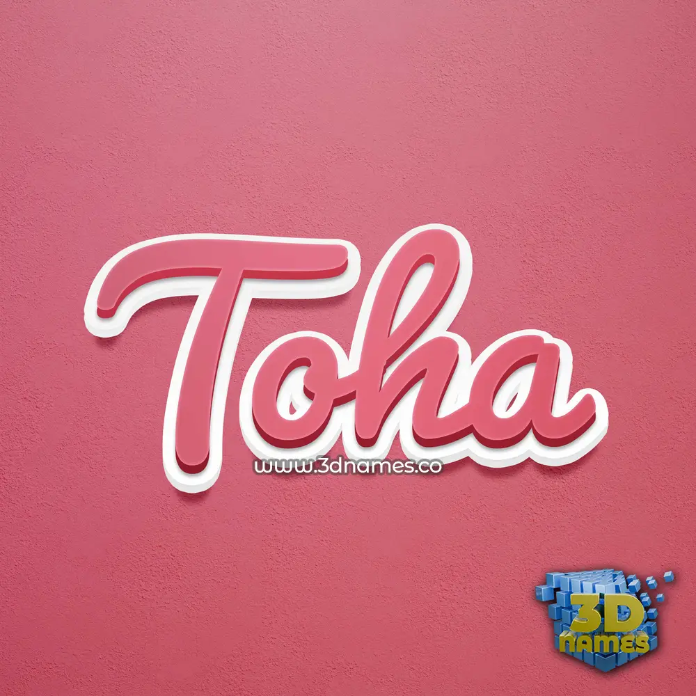 toha in Red Scribble style - 3D name wallpaper