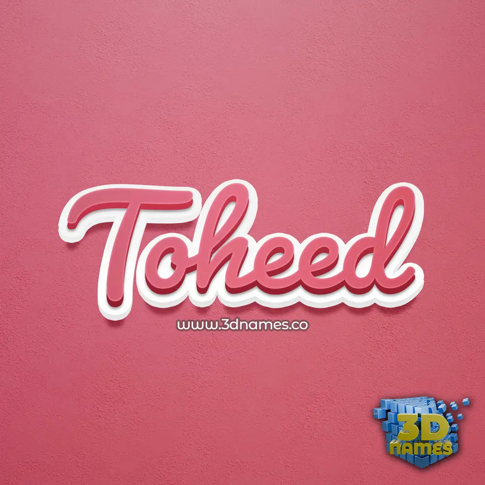 toheed in Red Scribble style - 3D name wallpaper