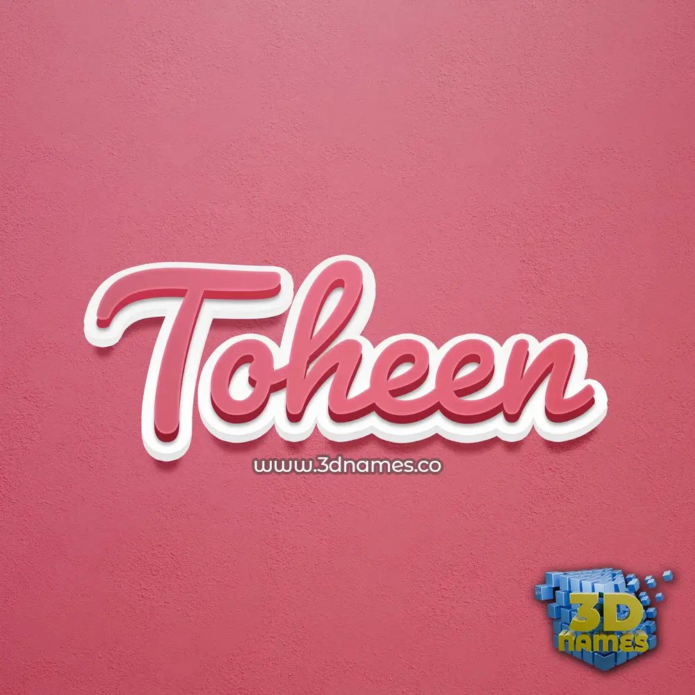 toheen in Red Scribble style - 3D name wallpaper