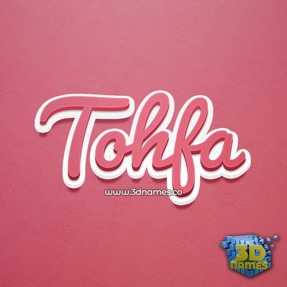 tohfa in Red Scribble style - 3D name wallpaper