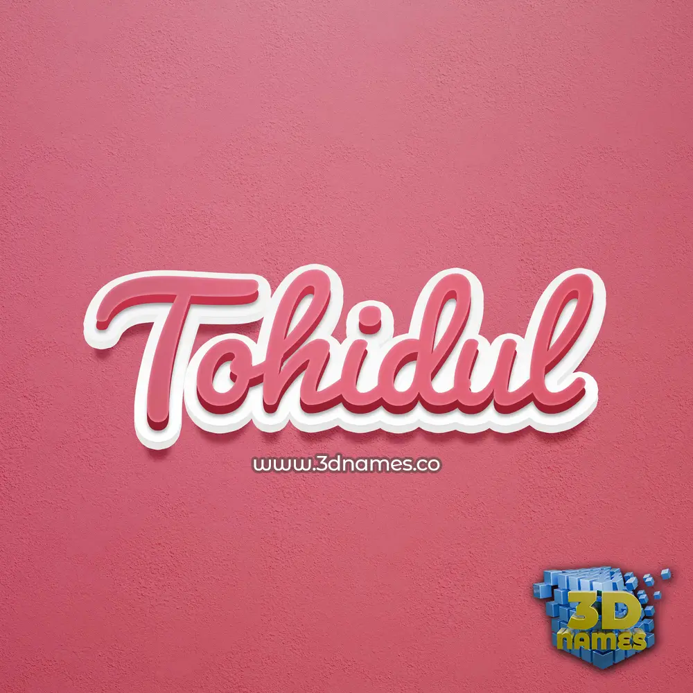 tohidul in Red Scribble style - 3D name wallpaper