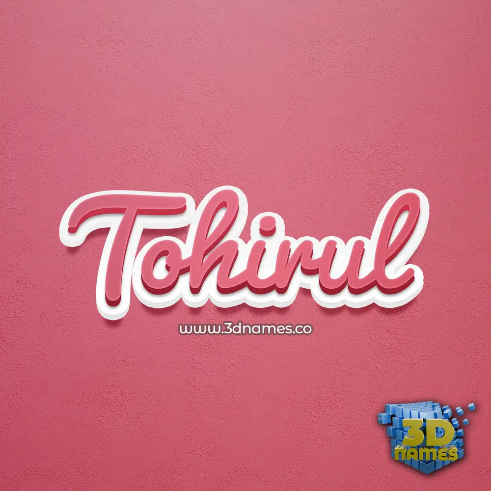 tohirul in Red Scribble style - 3D name wallpaper
