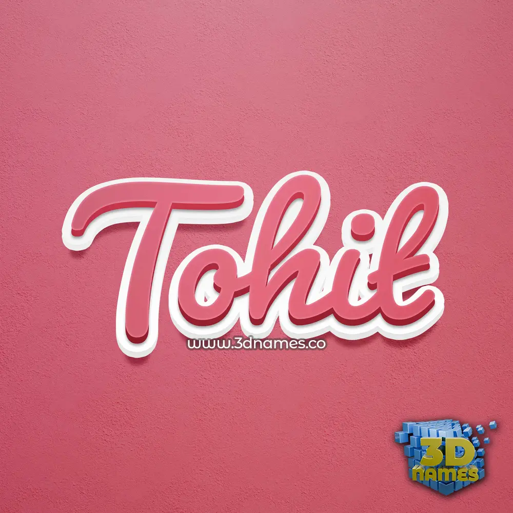 tohit in Red Scribble style - 3D name wallpaper