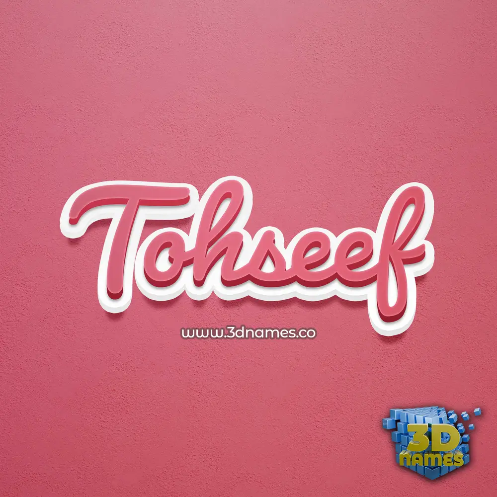 tohseef in Red Scribble style - 3D name wallpaper