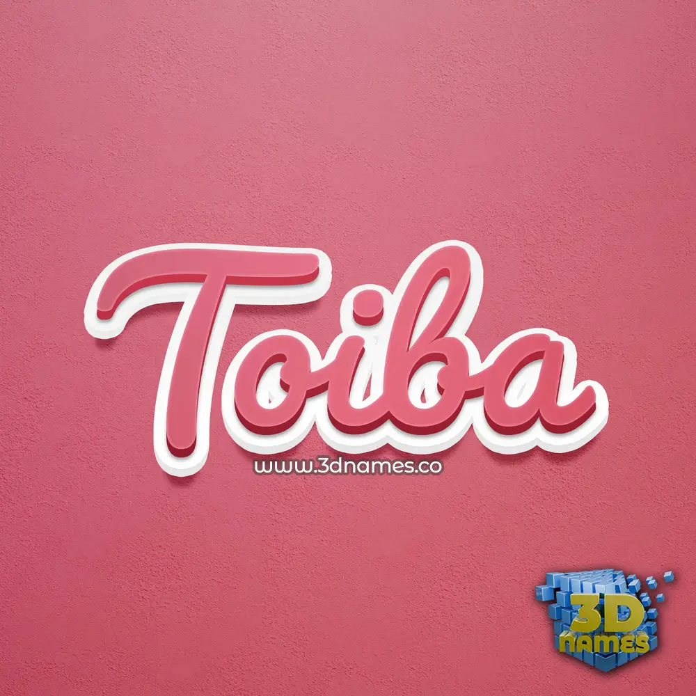 toiba in Red Scribble style - 3D name wallpaper